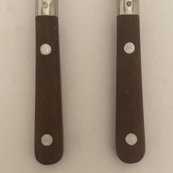 2 Tsps Washington Forge? Mardi Gras Stainless Brown Plastic Riveted Handle Korea - Picture 2 of 7